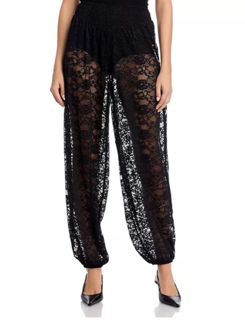 Steve Madden Alara Lace Harem Pants - Black - Size Medium